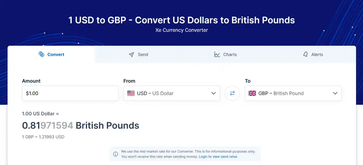 USD to GBP Convertion