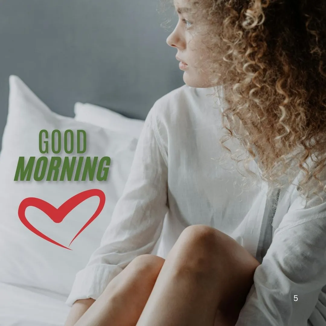 Good Morning with Heart Image Heart-filled good morning images for boyfriend with curly-haired woman