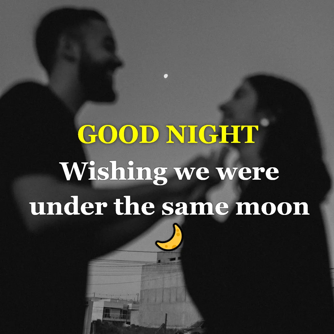 Good Night Couple Image β Holding Hands Under the Moon Silhouette of a couple holding hands with romantic text