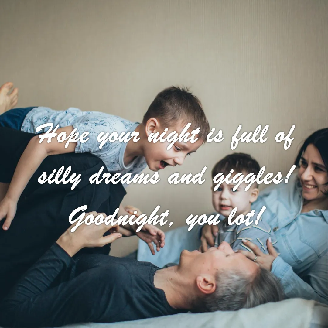 Goodnight Family Fun β Heartwarming Bedtime Moments Group good night image for entire family