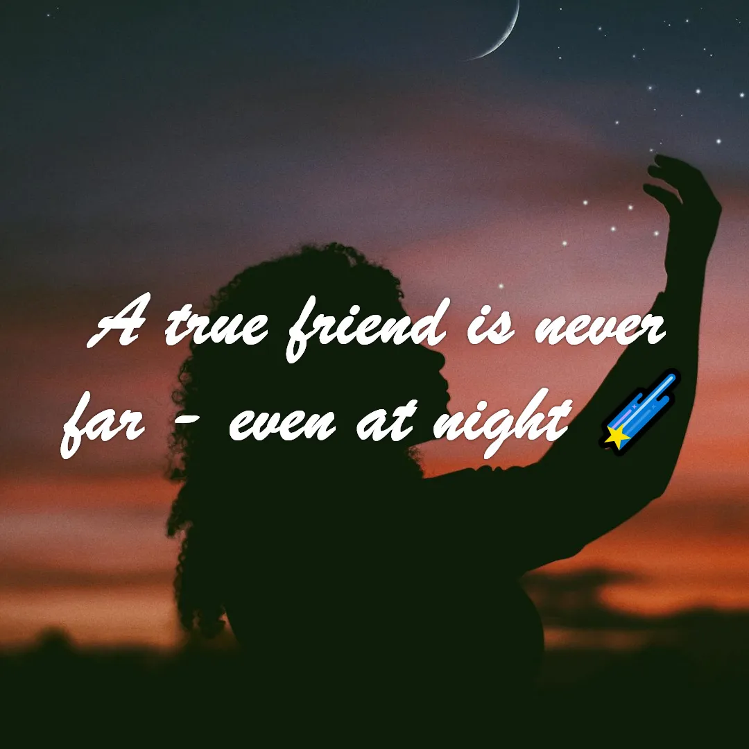 Friendship quote with stars for good night