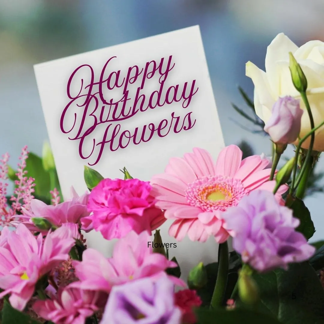Birthday card with flowers