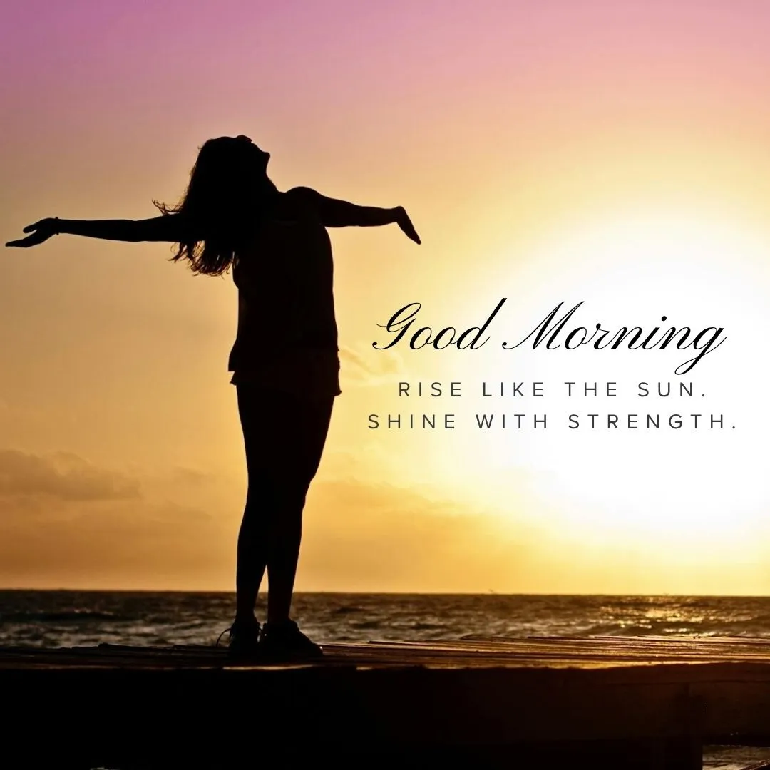 Strong woman morning quote image