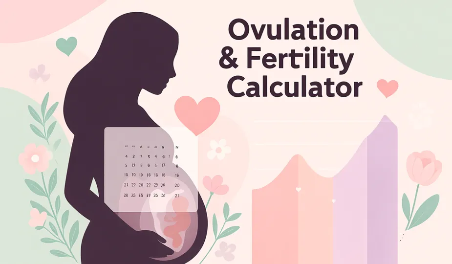 Illustration of a feminine calendar with highlighted fertile days, soft pastel tones, and floral accents for an ovulation and fertility tracker