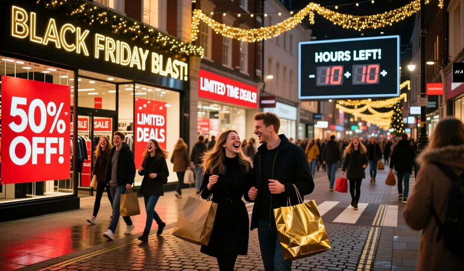 Shoppers in the UK enjoying Best Black Friday Deals, discounts and sales offers